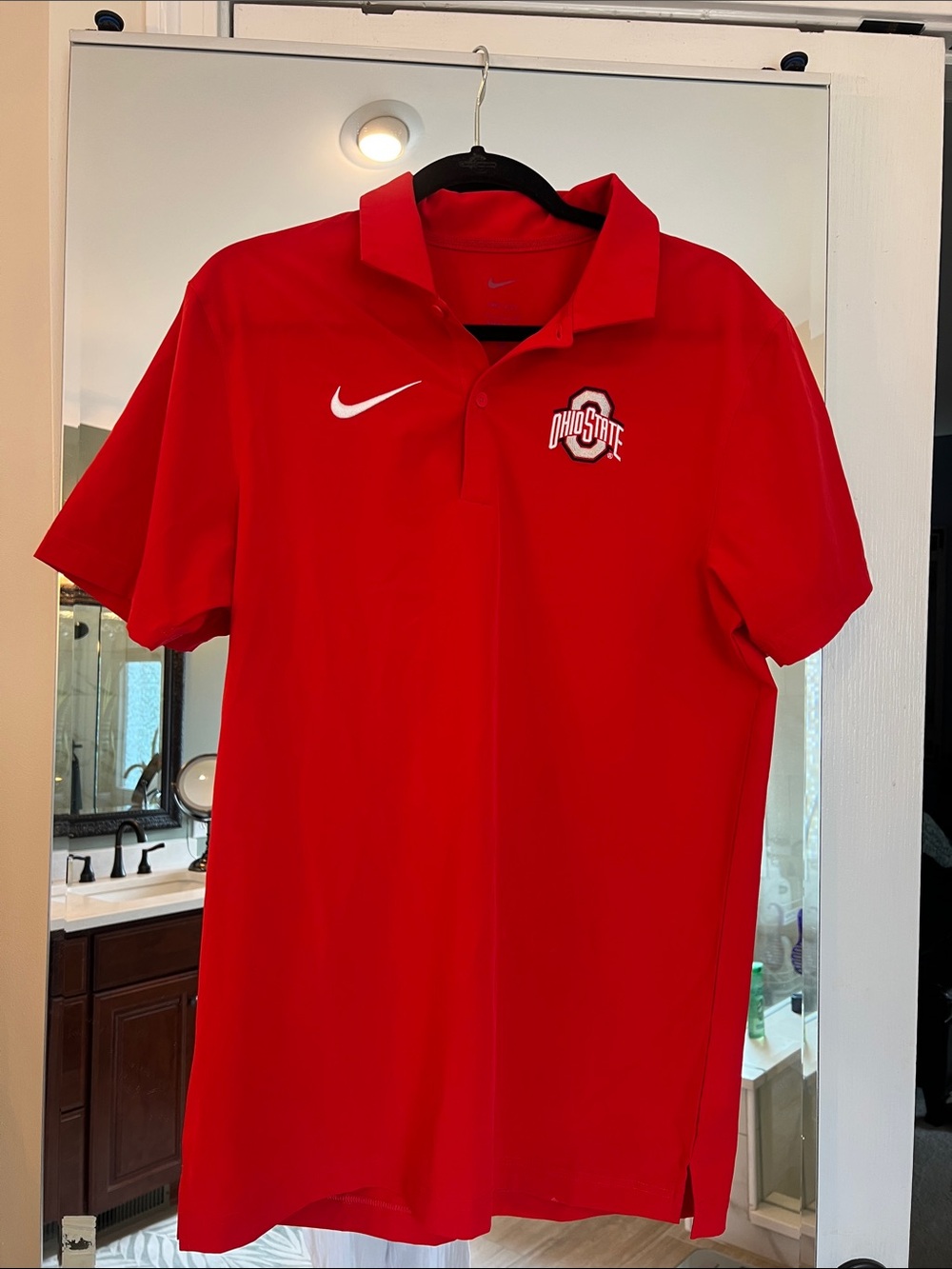 Nike Red Ohio State Embroidered Polo size Small